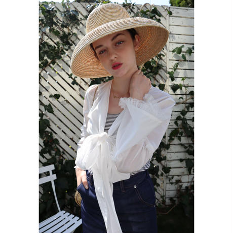 Bell sleeve lace 2way bolero cotton white