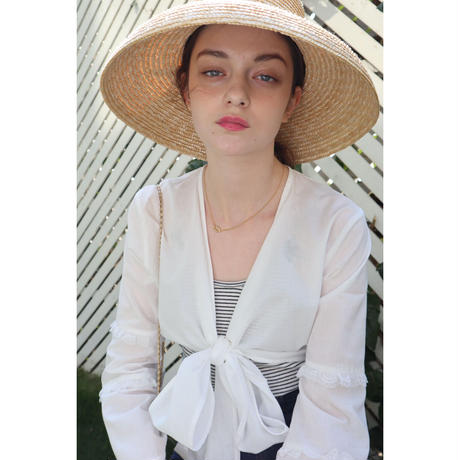 Bell sleeve lace 2way bolero cotton white