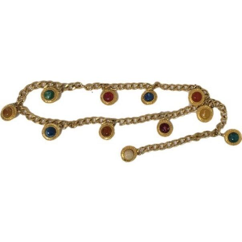 colorful stone chain belt