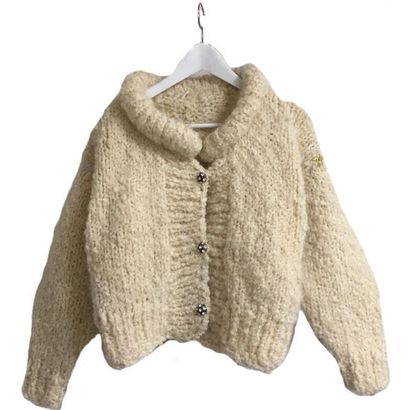 white knit blouson