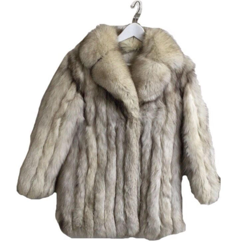 fox fur coat ivory