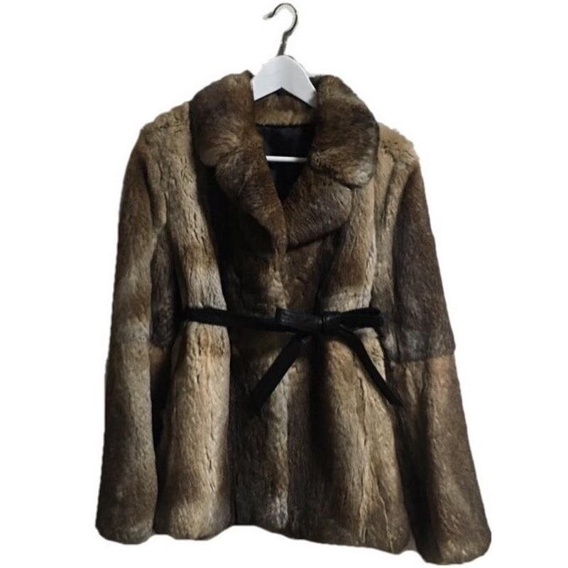 real rabbit fur design coat