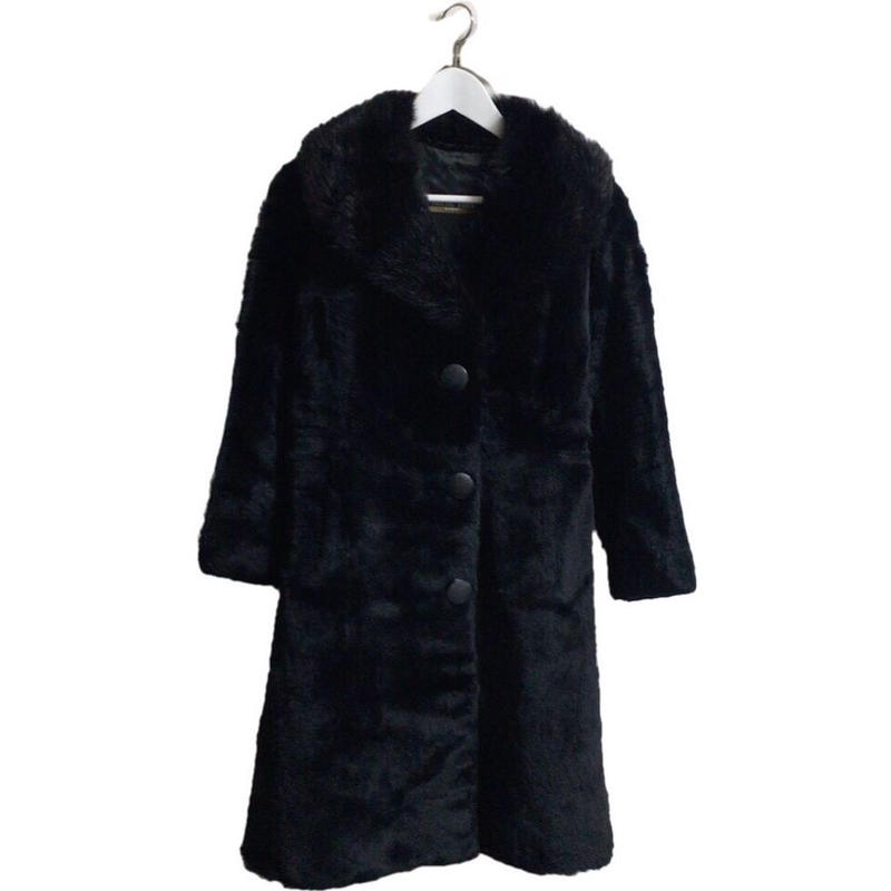 black long fur coat