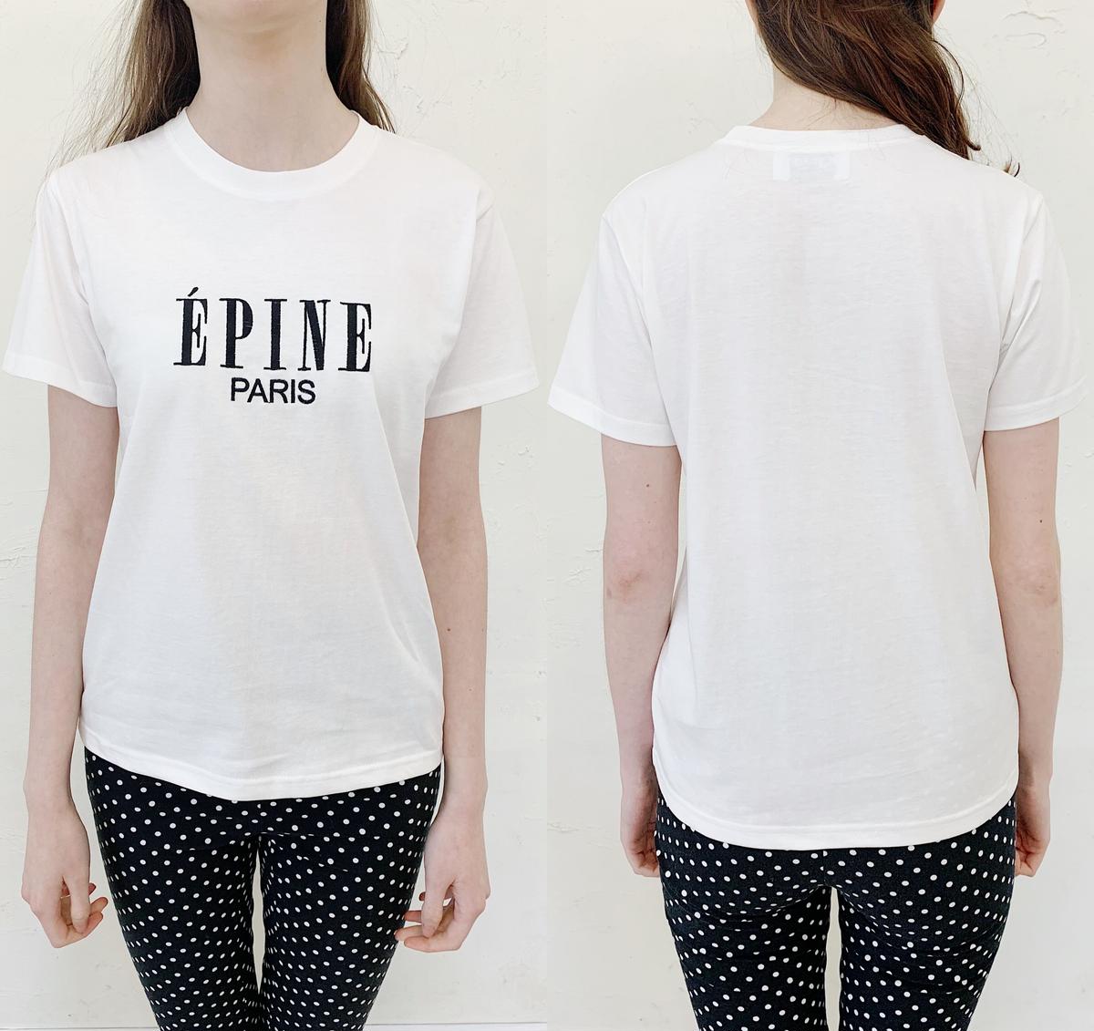 ÉPINE PARIS embroidery sweat white×black ÉPINE PARIS embroidery tee white×black | épine